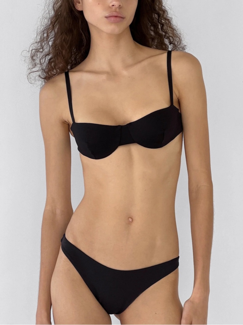 Free People x Ziah Classic Balconette Top with Bottom in Black | NWT